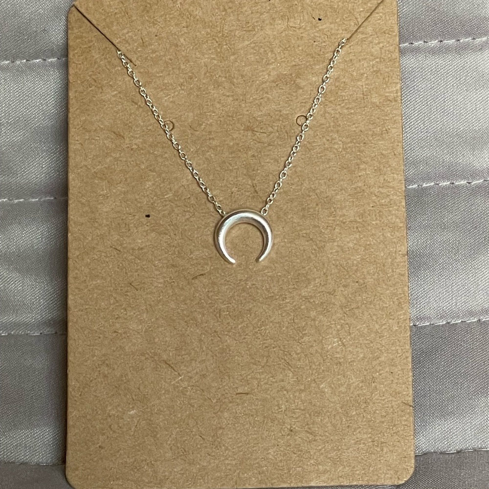 Dainty silver horseshoe necklace
